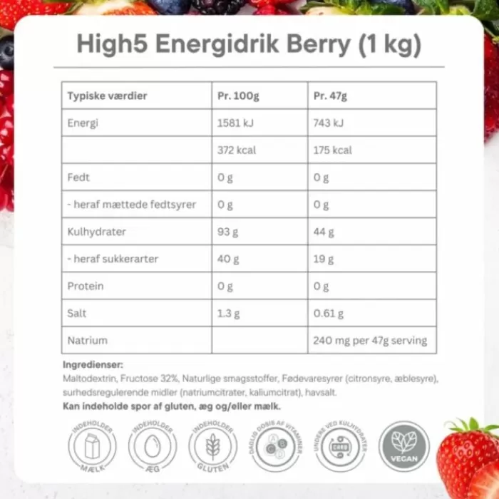 Energy Drink Powder Berry 330g-High5 Best Sale