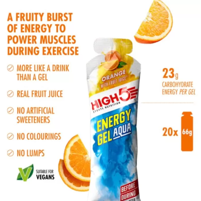 Energy Gel Aqua Orange - Box 20x66g-High5 Discount