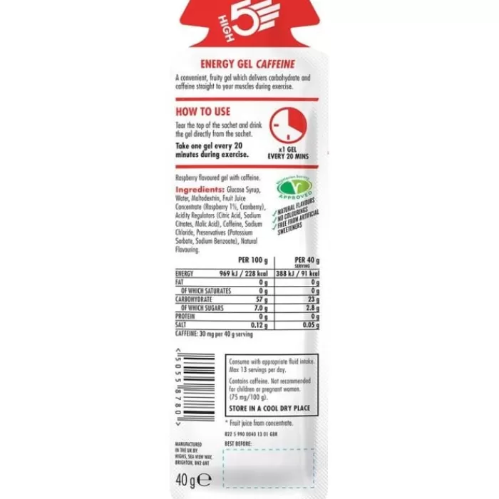 Energy Gel Caffeine 40g Rasberry-High5 Cheap