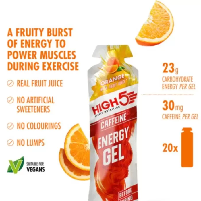Energy Gel Caffeine Orange - Box 20x40g-High5 Shop