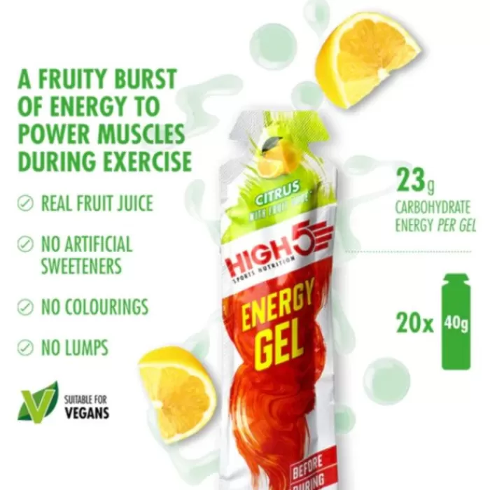 Energy Gel Citrus - Box 20x40g-High5 Fashion